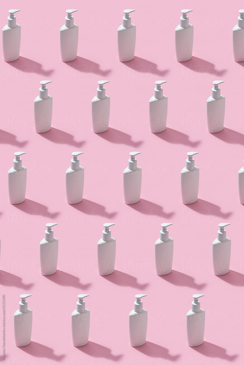 Soft soap plastic bottles pattern.