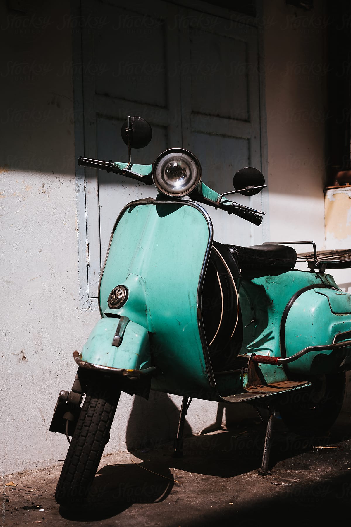 A vintage motorcycle