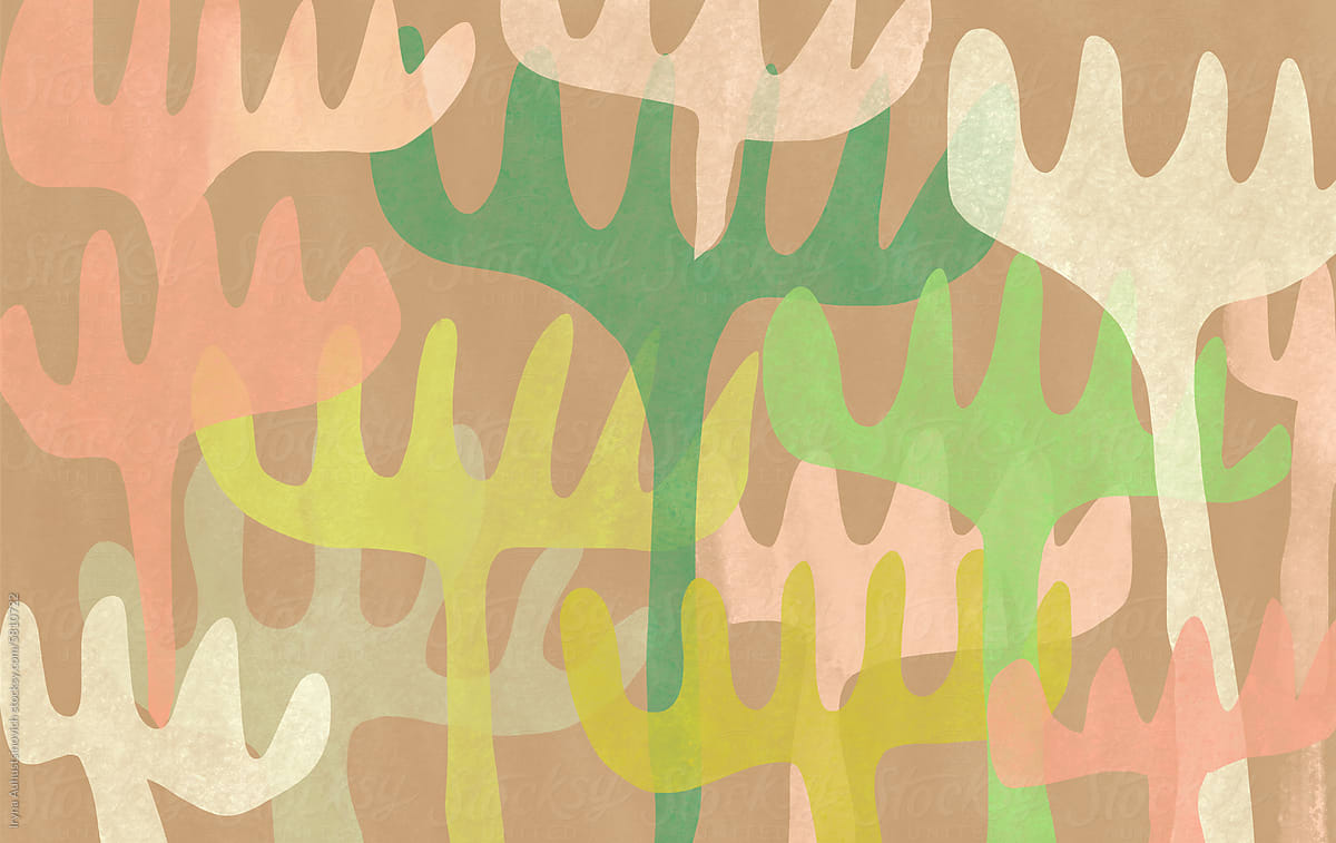 simple botany pastel  abstract design