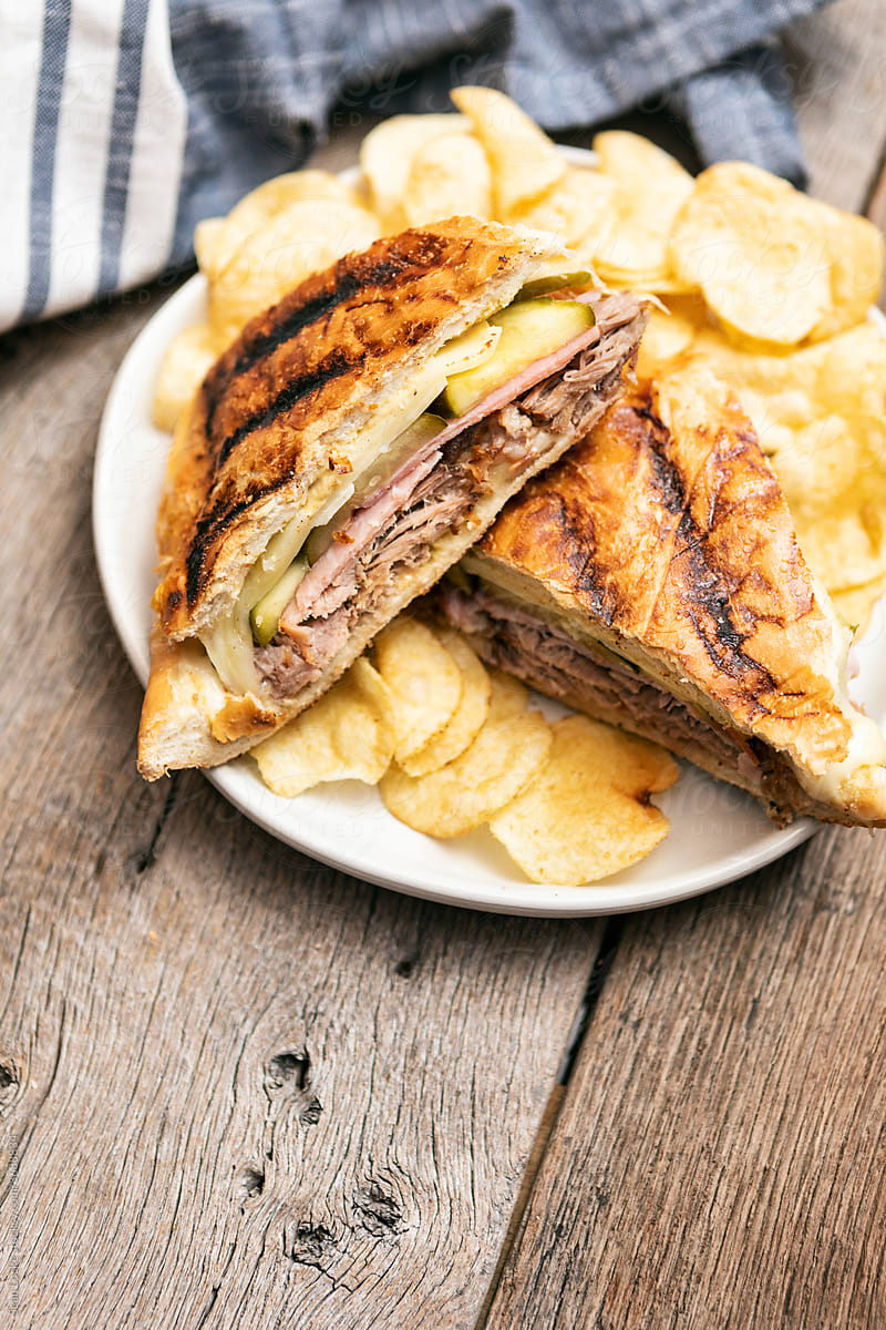 Delicious Traditional Cuban Pressed Sandwich