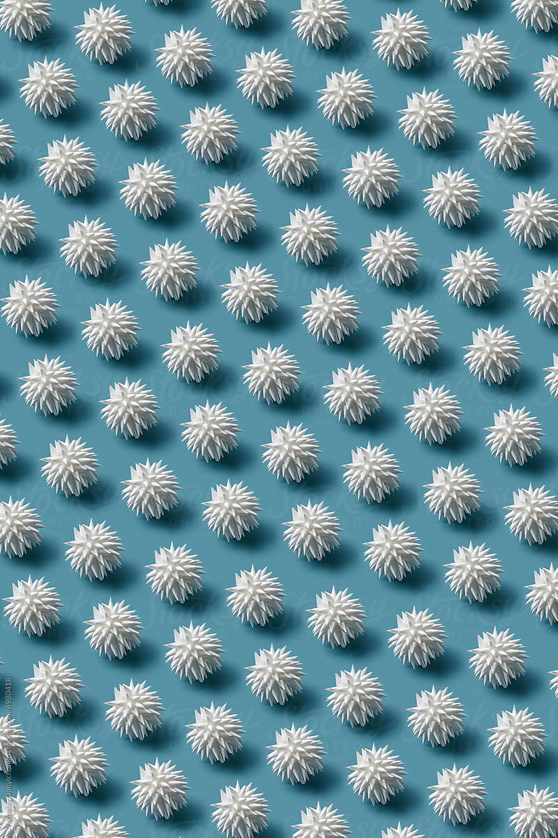 Pattern of white spiky New Year papercraft.