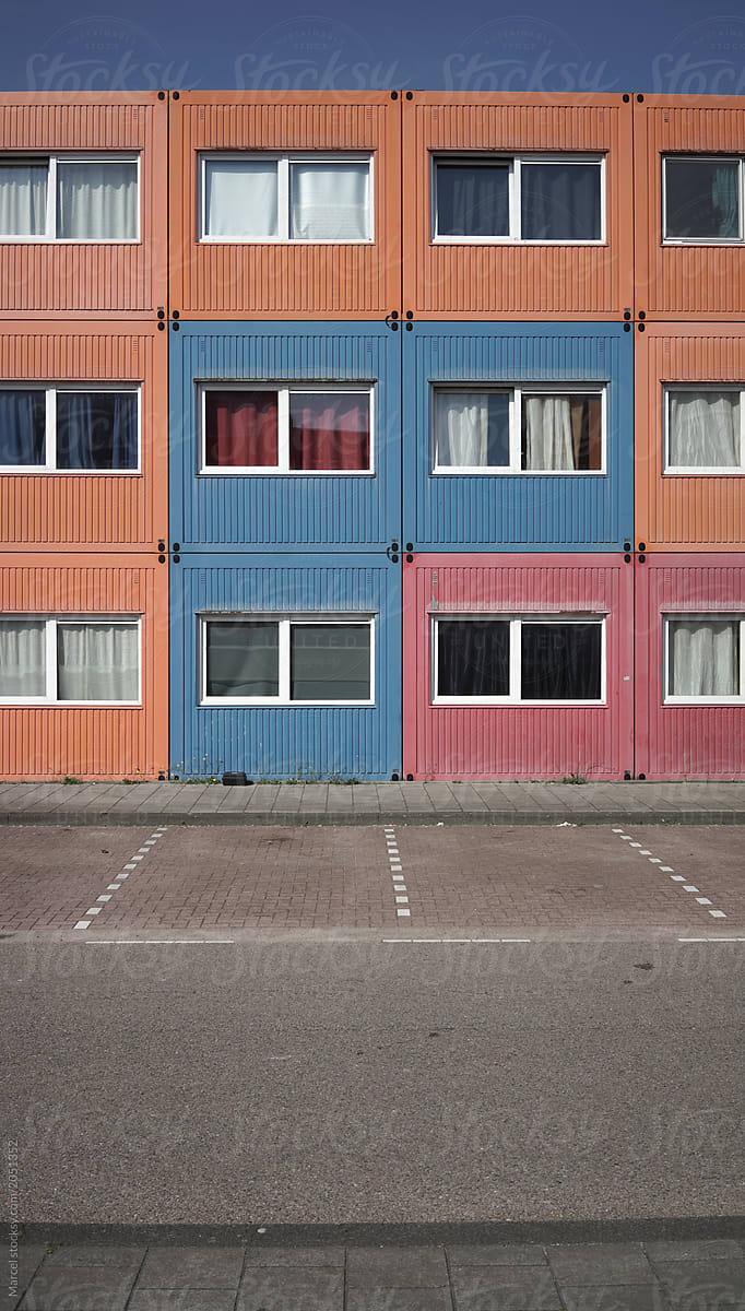 Container units used as temporary housing project in Amsterdam