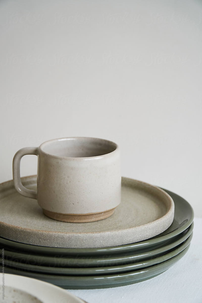 Modern Simplicity in Ceramic Cup and Plate Set