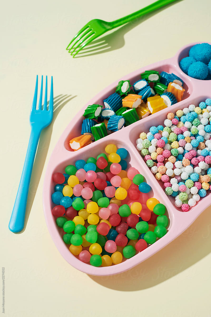 tv dinner with different candies