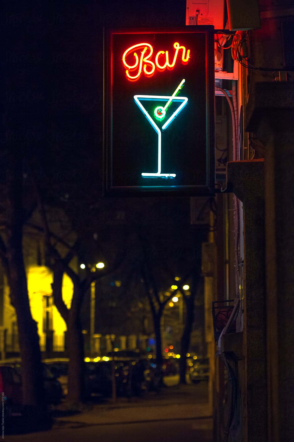 Bar sign at the street