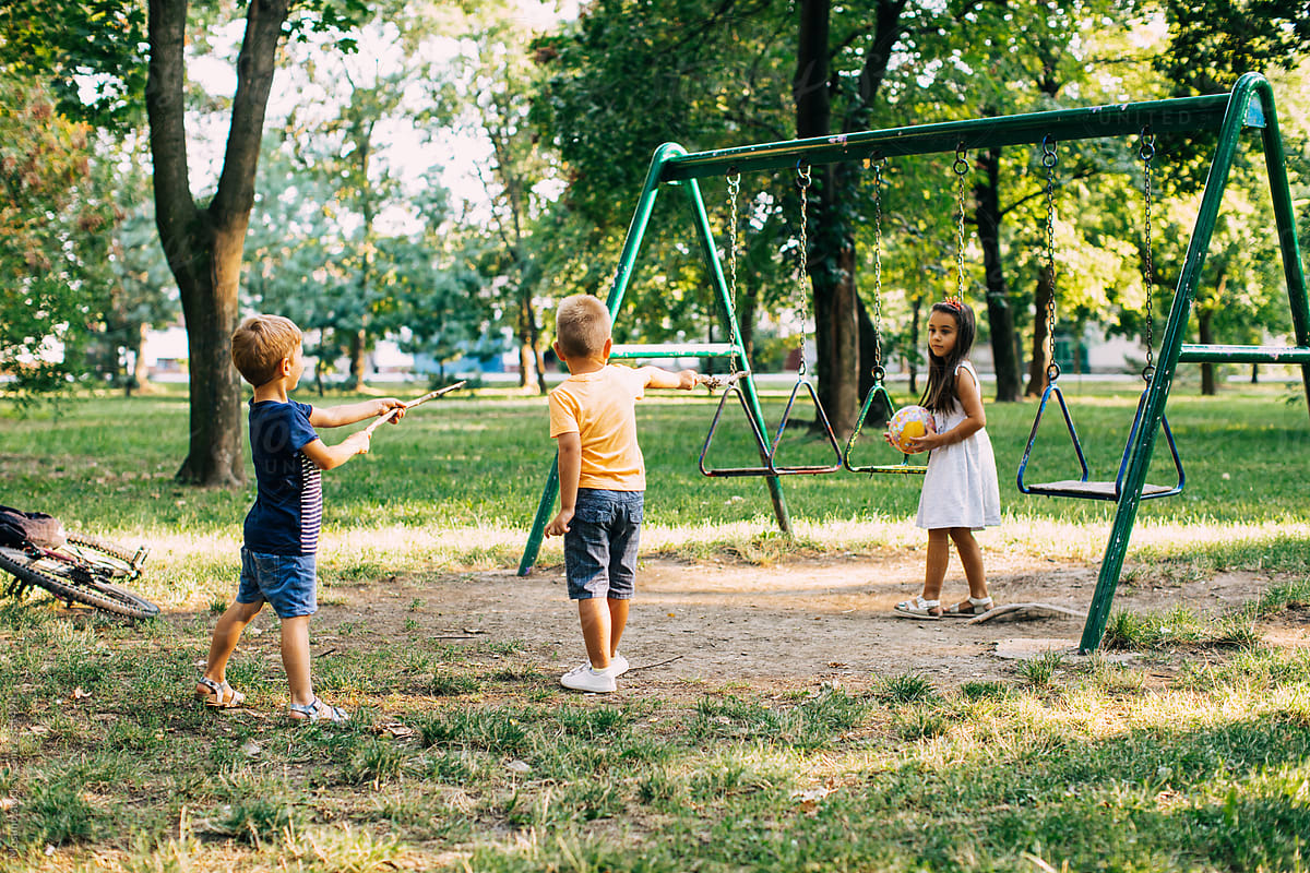 children playing in the park