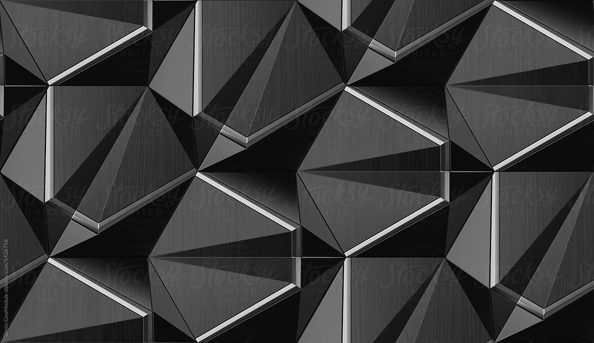 Black geometric tiles wallpaper.
