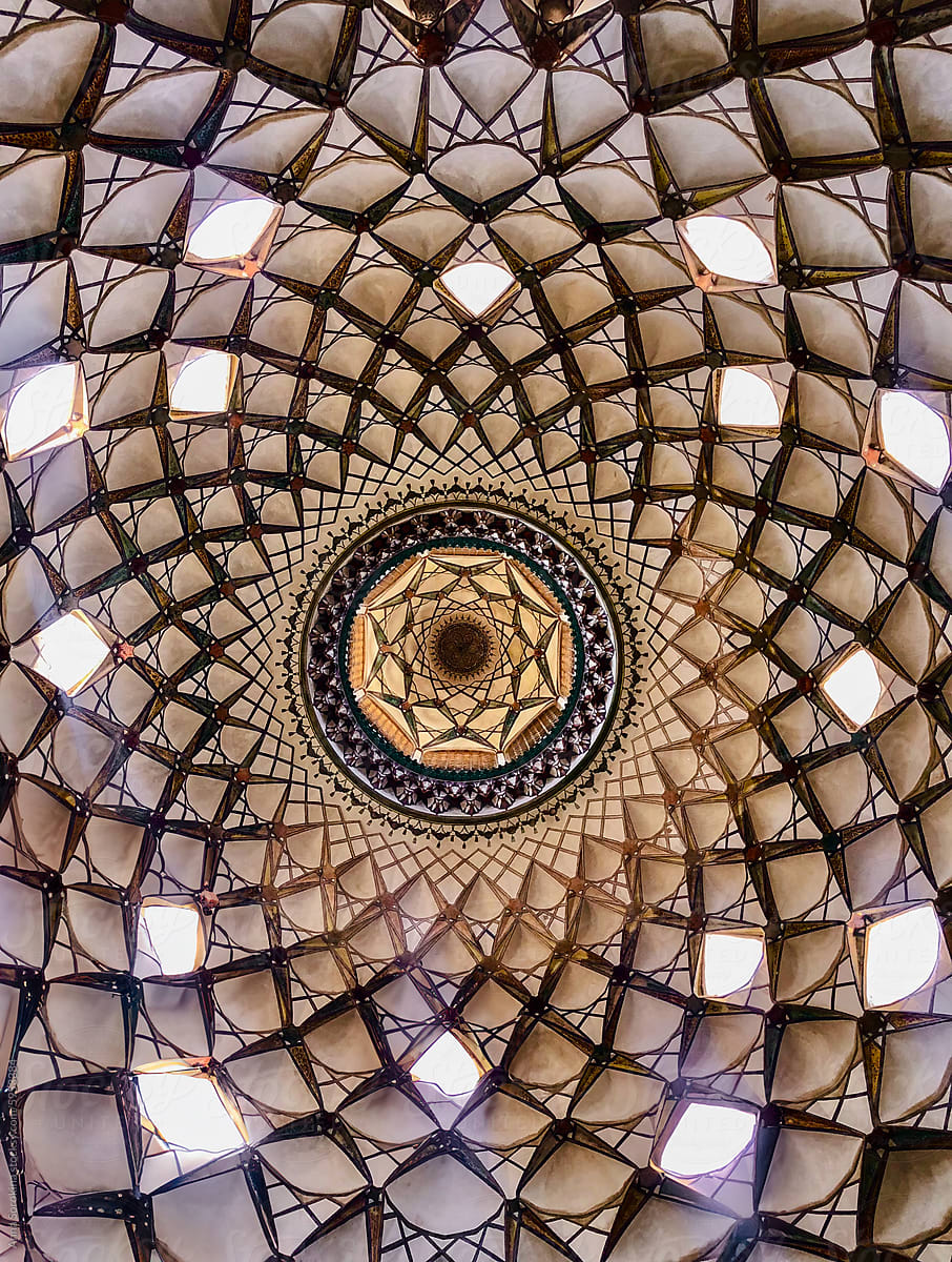 Geometric Dome Ceiling in Kashan, Iran