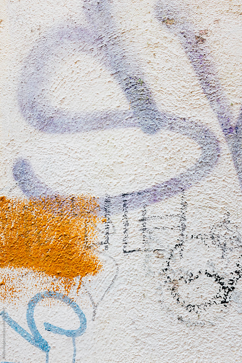 Close up graffiti tags on urban wall