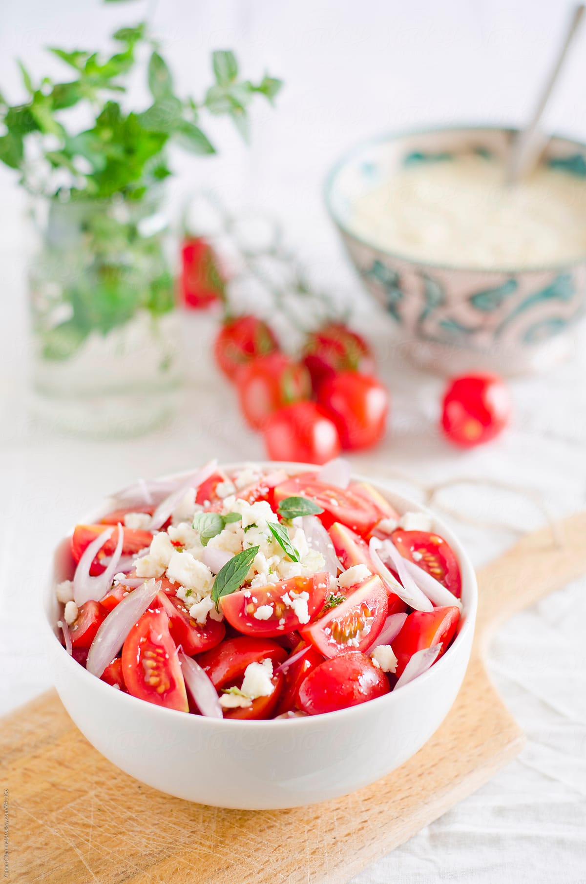 starters: turkish alp soup and tomato salad