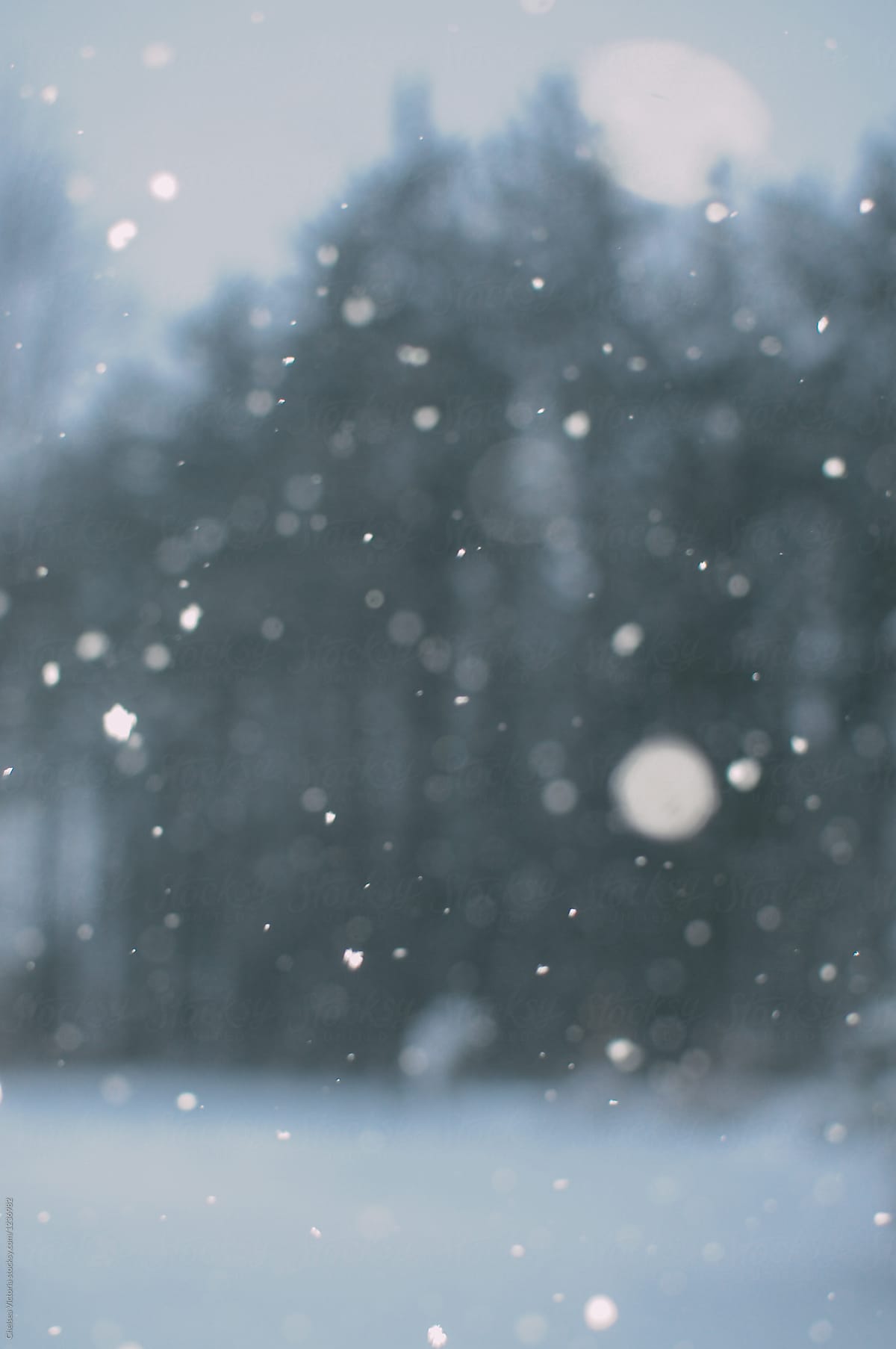 Out of focus snow
