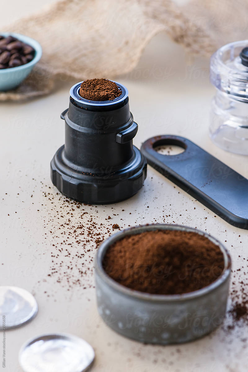 coffee grounds for refilling pods