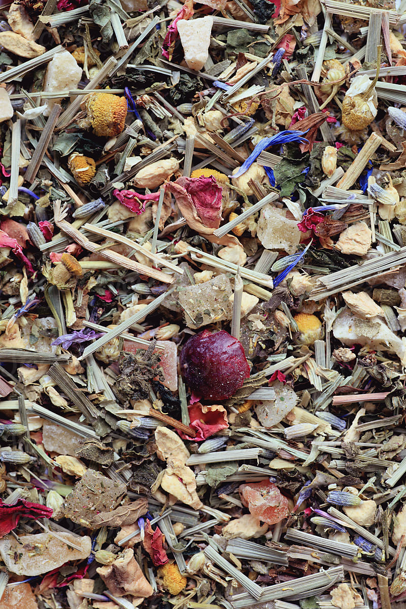 Colorful organic herbal tea