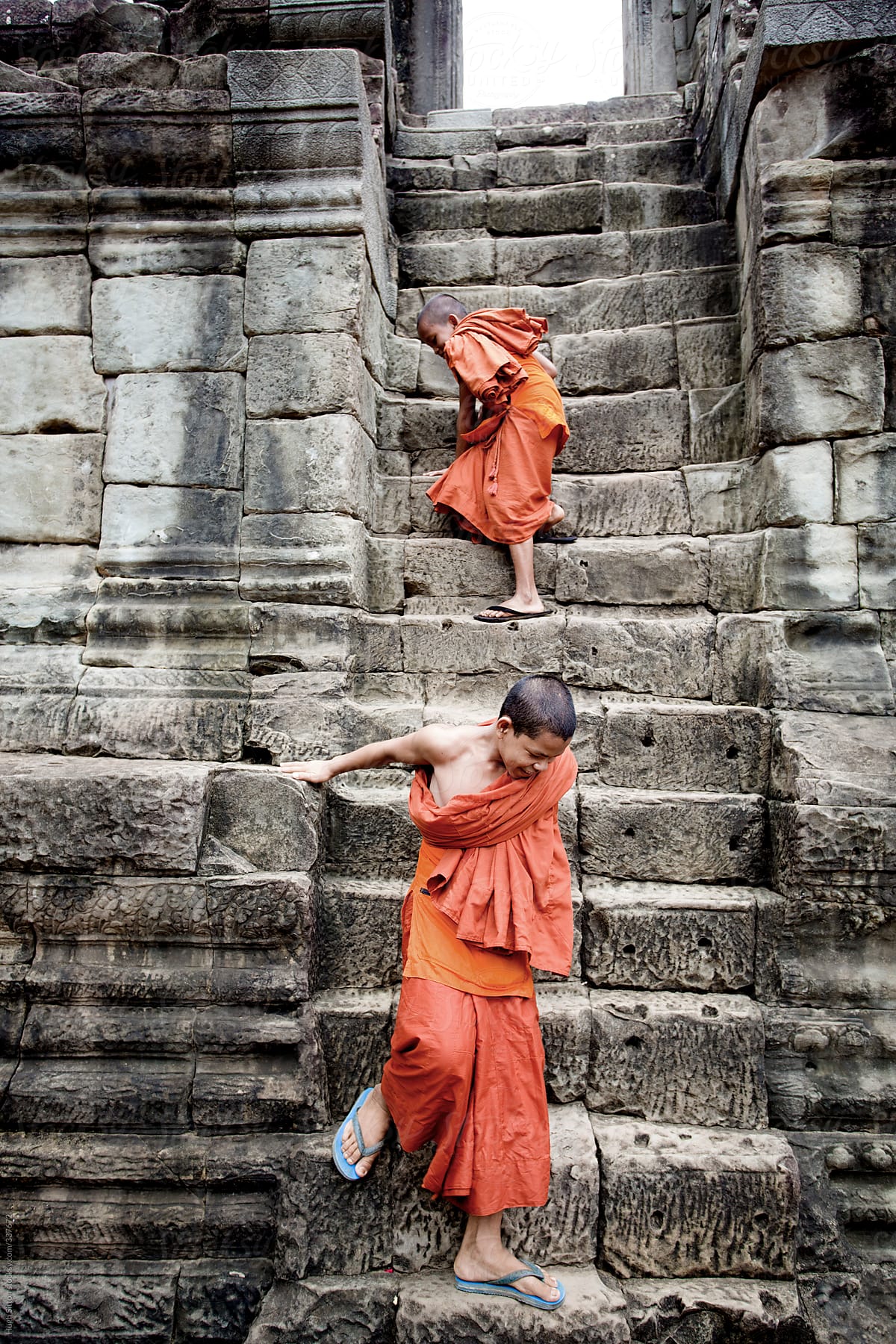 Novice monks. Angkor Wat. Cambodia.