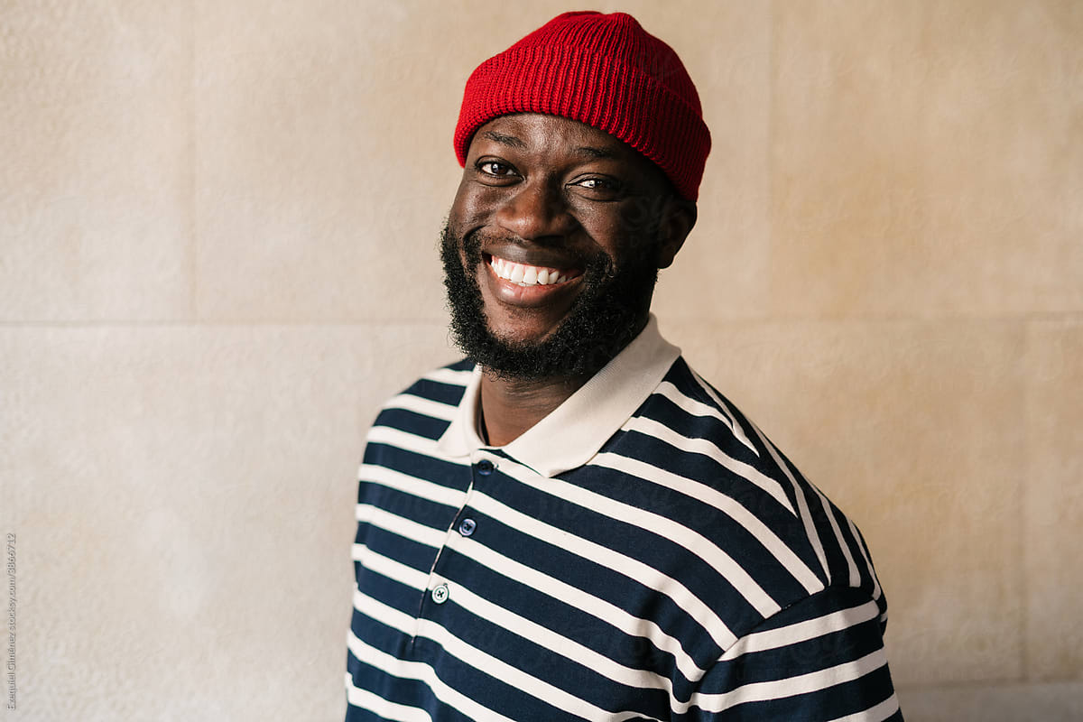 Portrait of a handsome African man smiling.