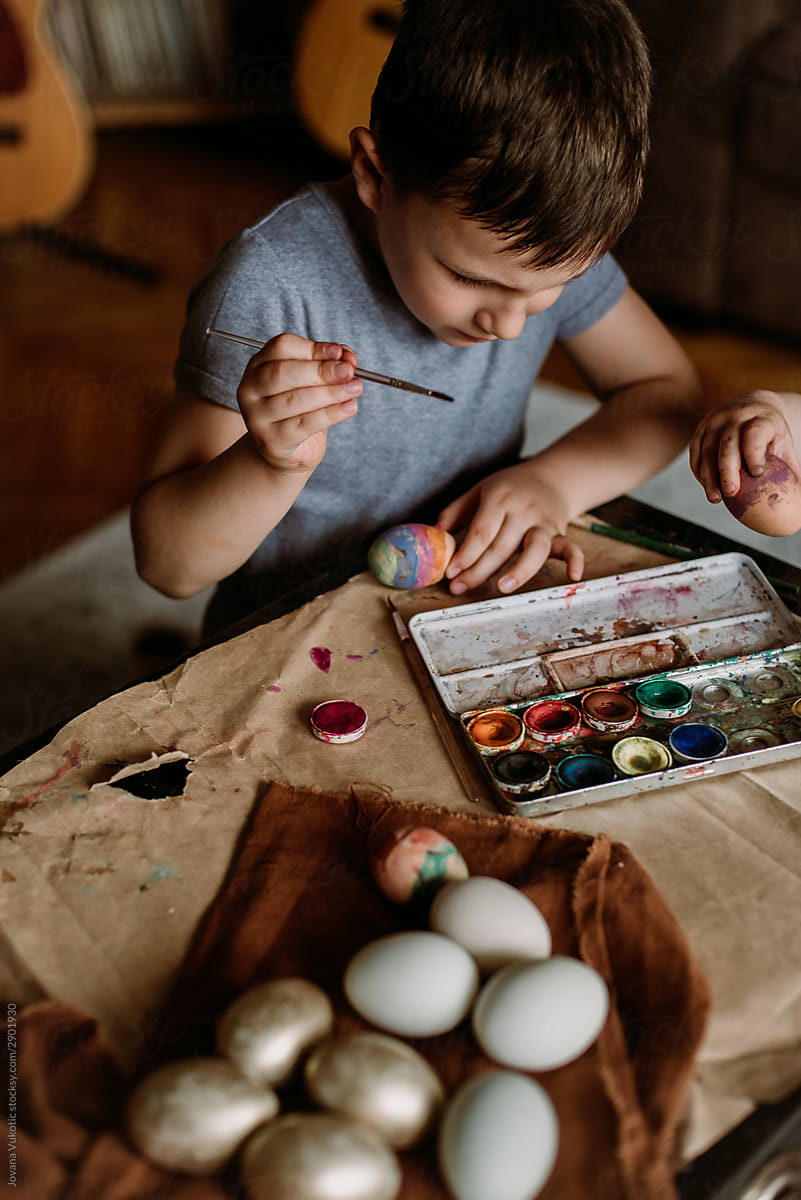 painting Easter eggs