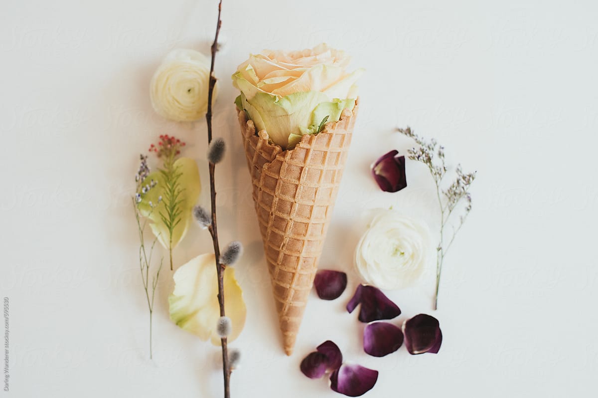 Интерьерная композиция цветочной мороженое