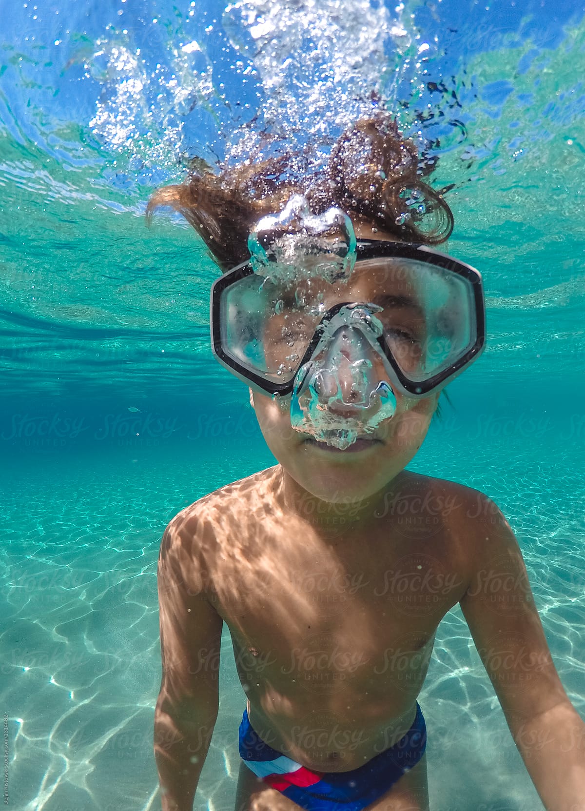Boy With Mask Underwater By Dejan Ristovski