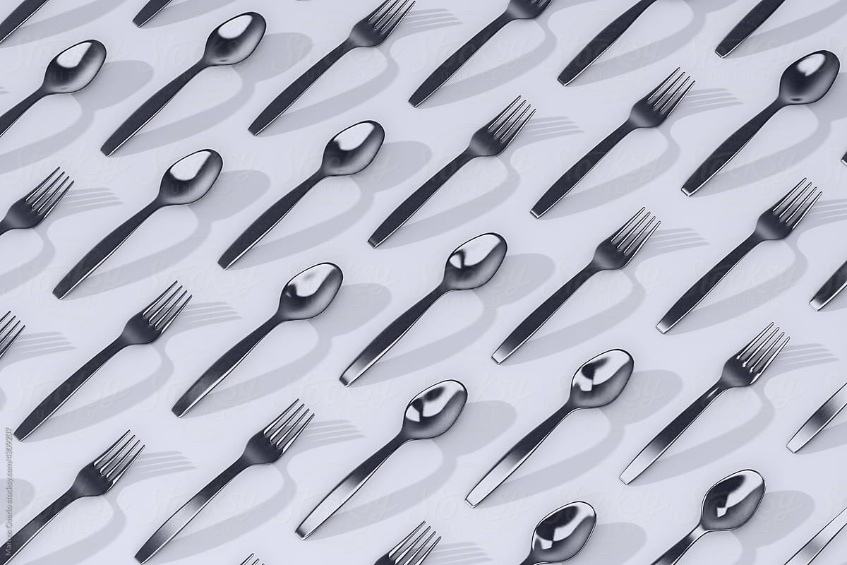 Spoons and forks background