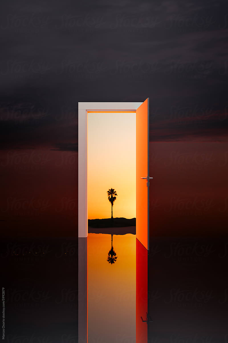 Doorway to another dimension at twilight