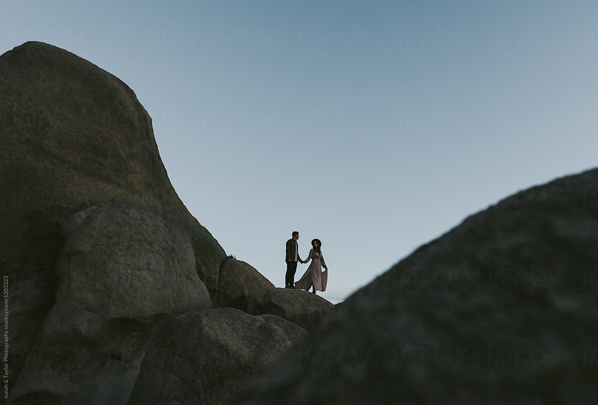 Tiny couple in Desert Landscape