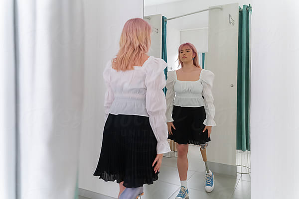 Curvy Woman Doing Selfie In The Gym Mirror by Stocksy Contributor  Hernandez & Sorokina - Stocksy
