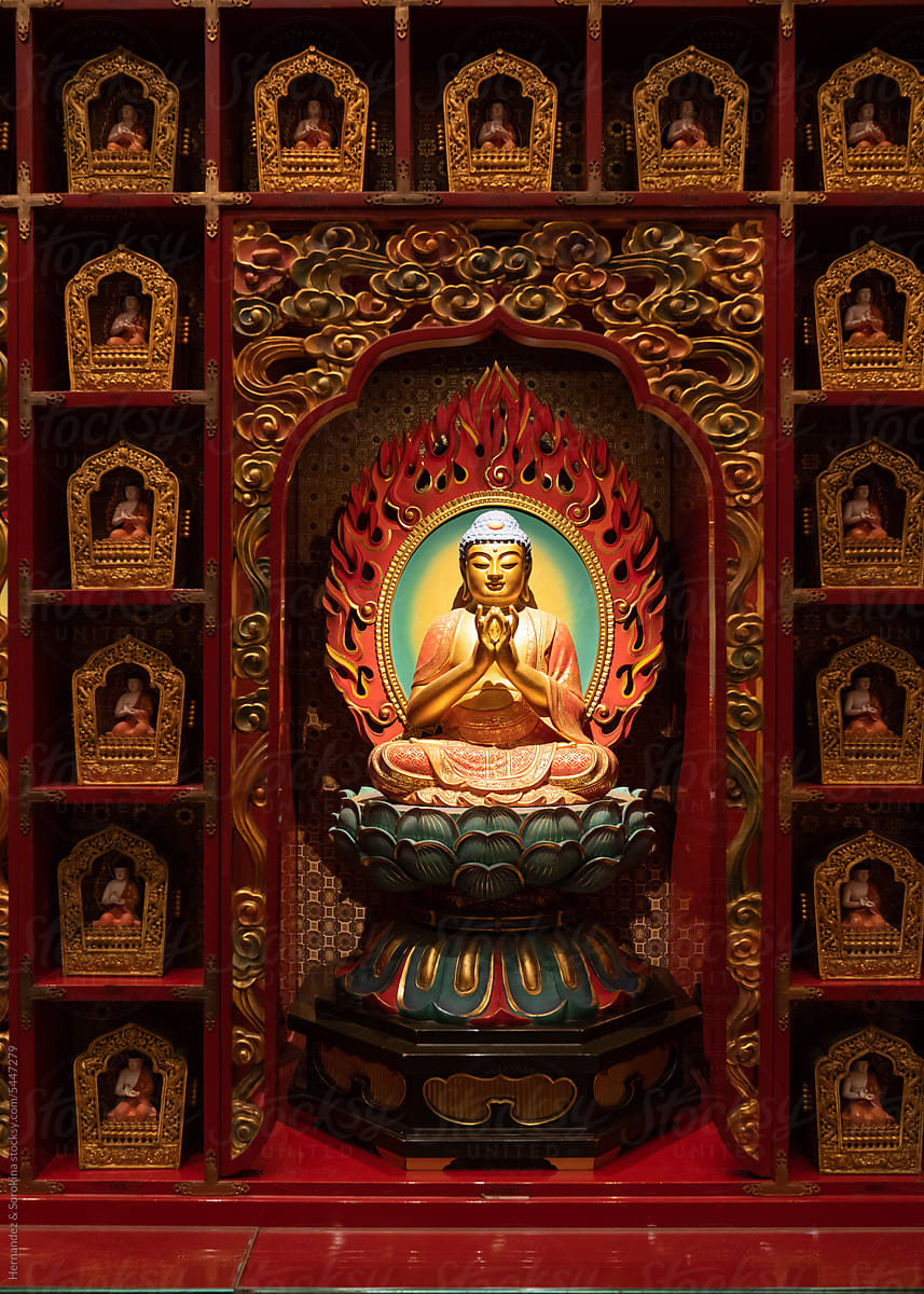 The Wall Inside Of Buddha Tooth Relic Temple