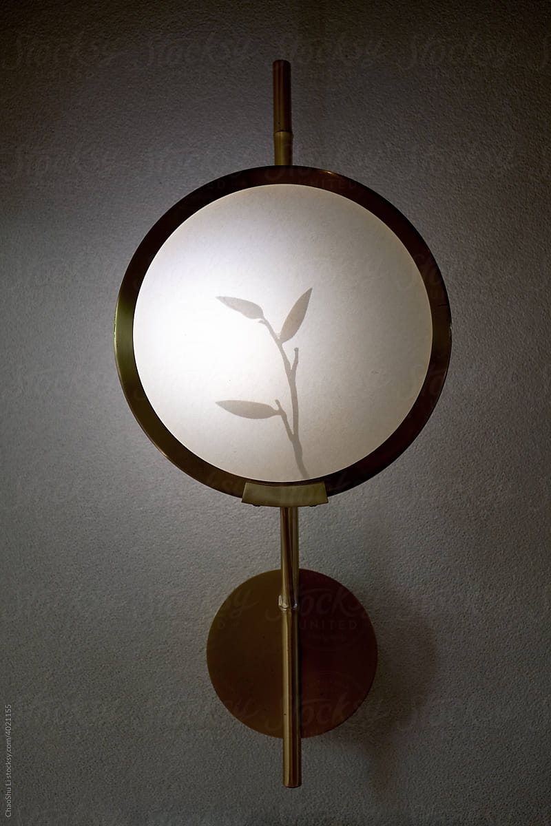 Closeup circular design wall lamp