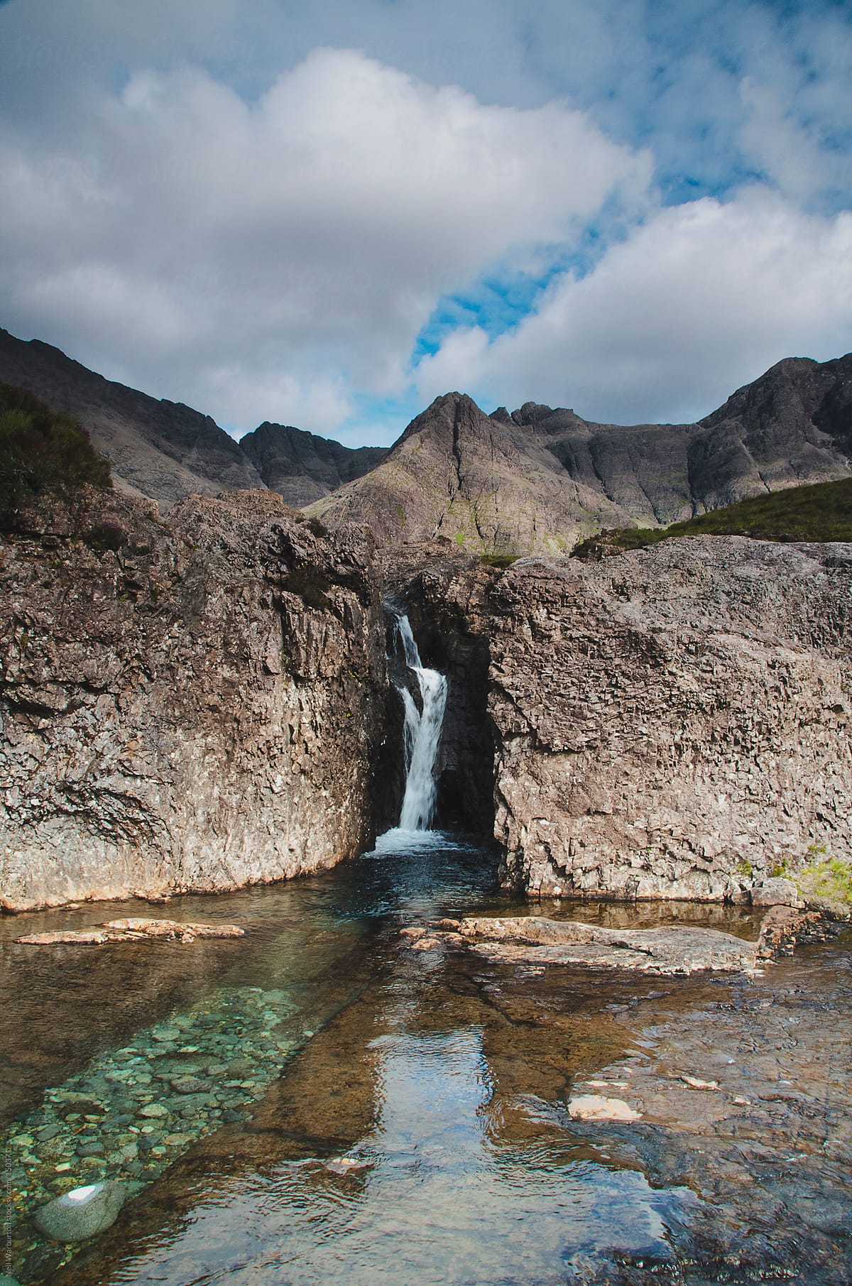 Small Waterfall with Mountains