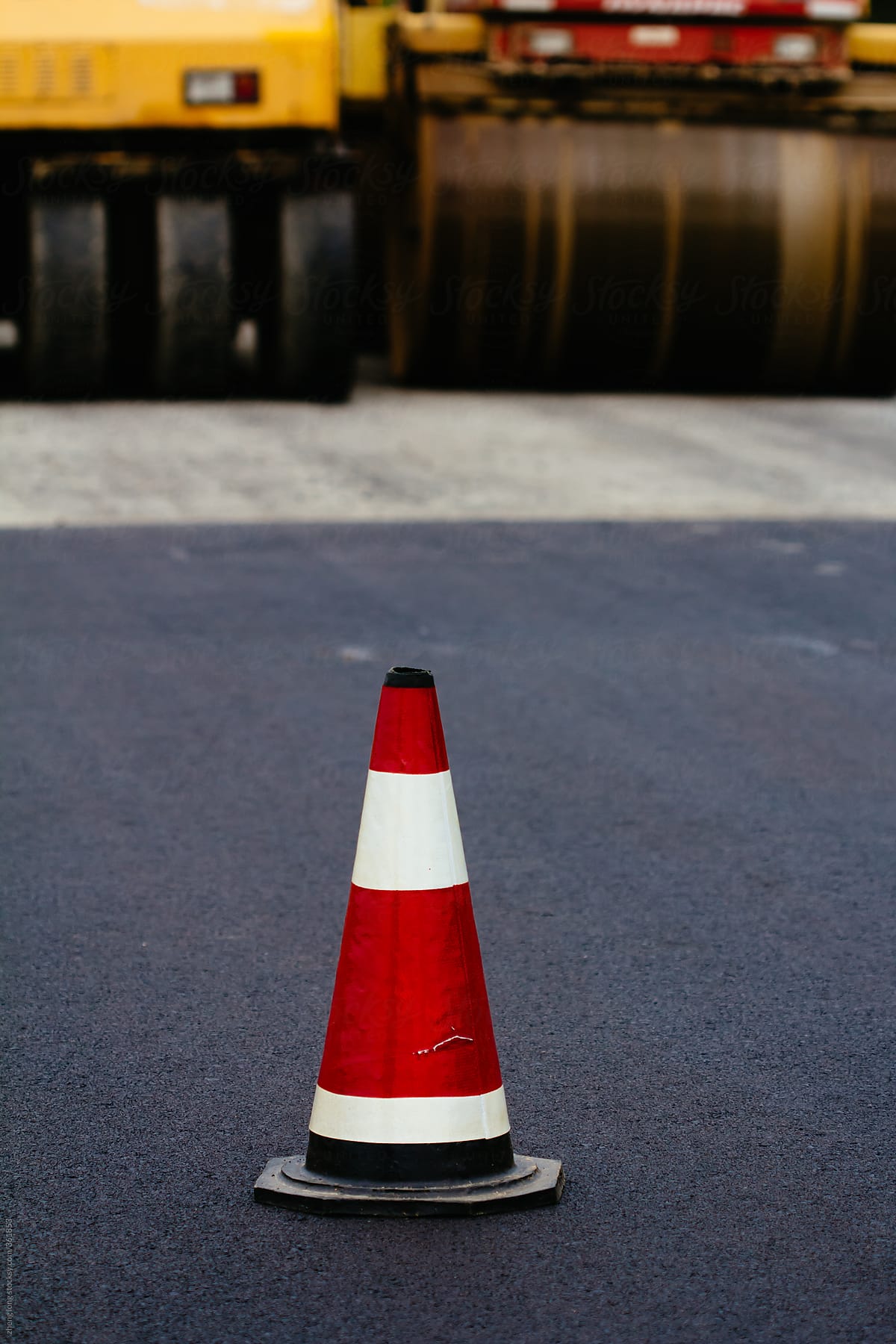 road cone and Roller