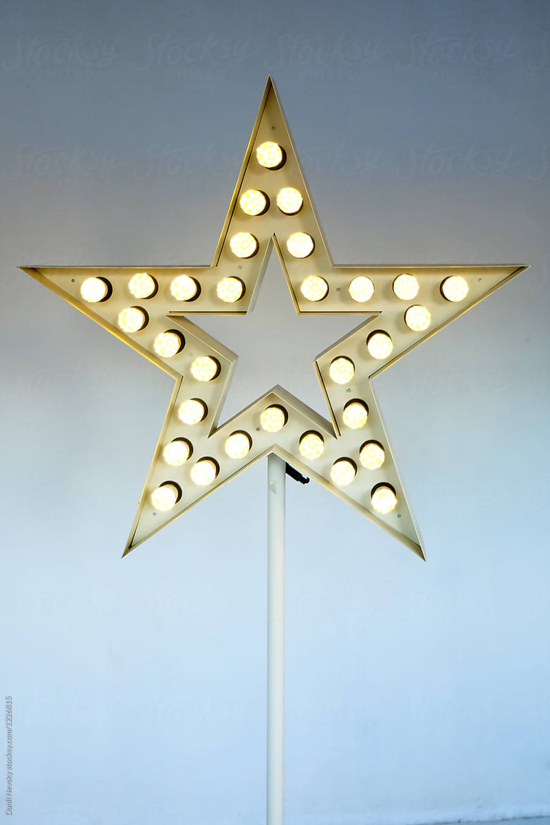 Illuminated decorative star on stick