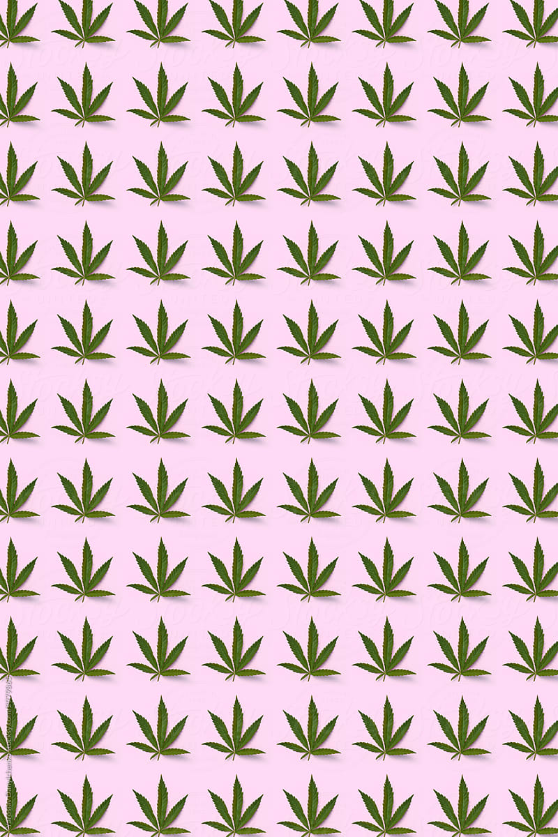 Marijuana green leaf pattern.