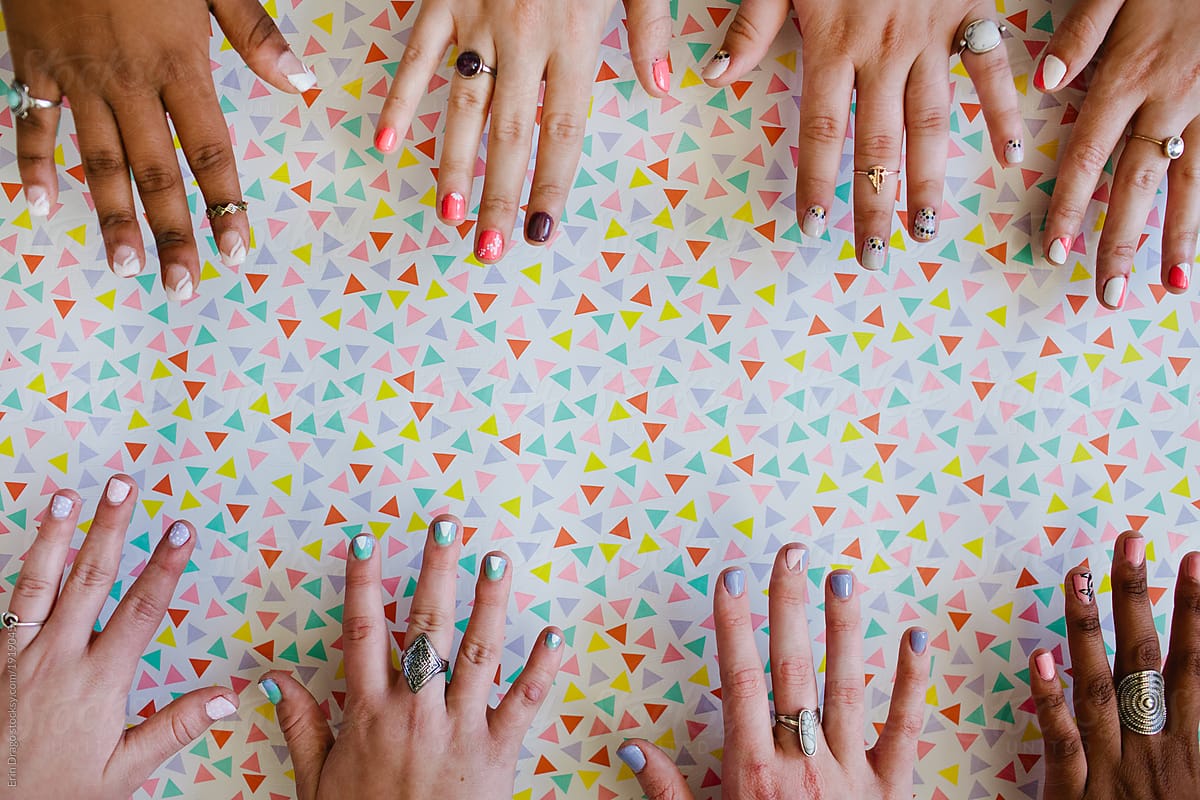 Diverse Hands with Nail Art