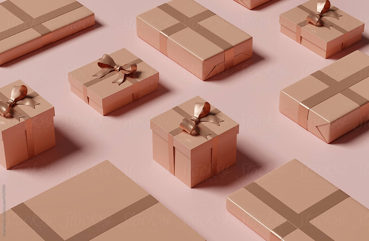 Presents: pink presents background