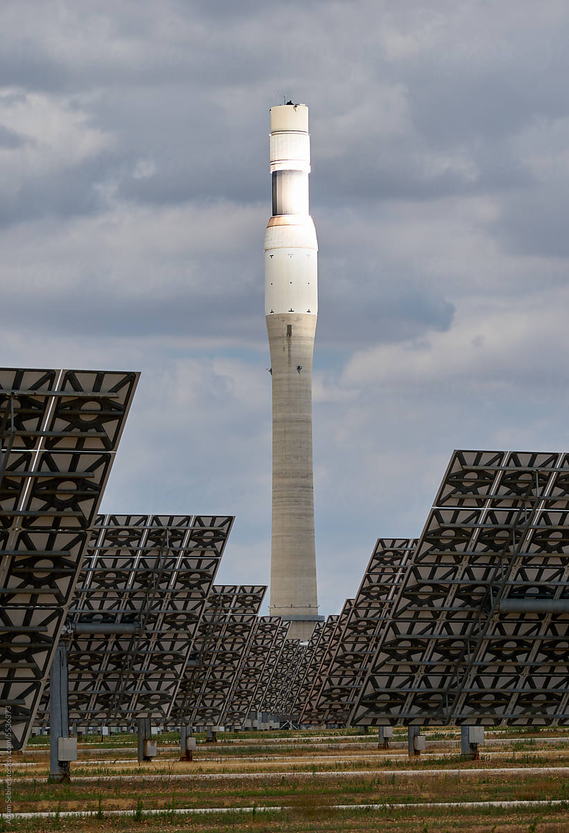 Concentrated solar power tower, Europe - sustainable energy transition