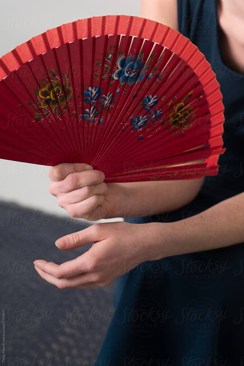 Holding an antique japanese fan