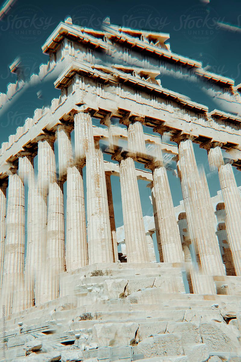 kaleidoscopic image of the Parthenon in Athens