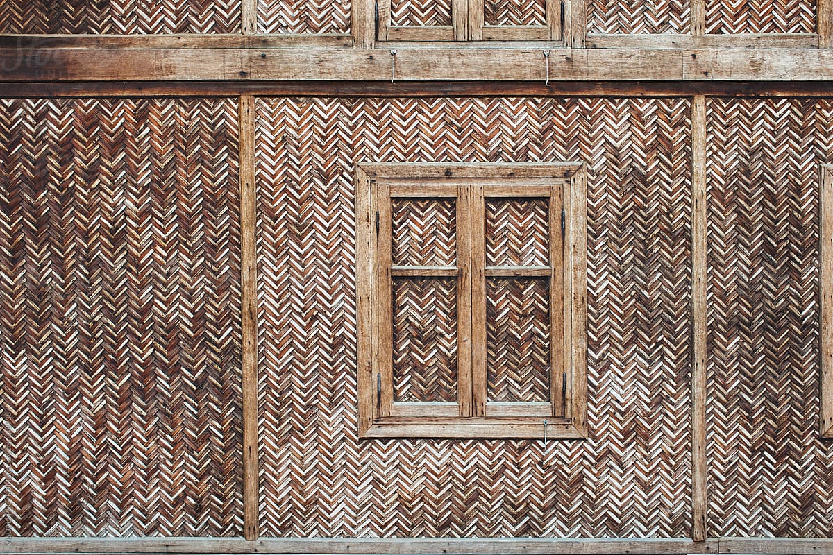Detail of Traditional Burmese Woven Bamboo House