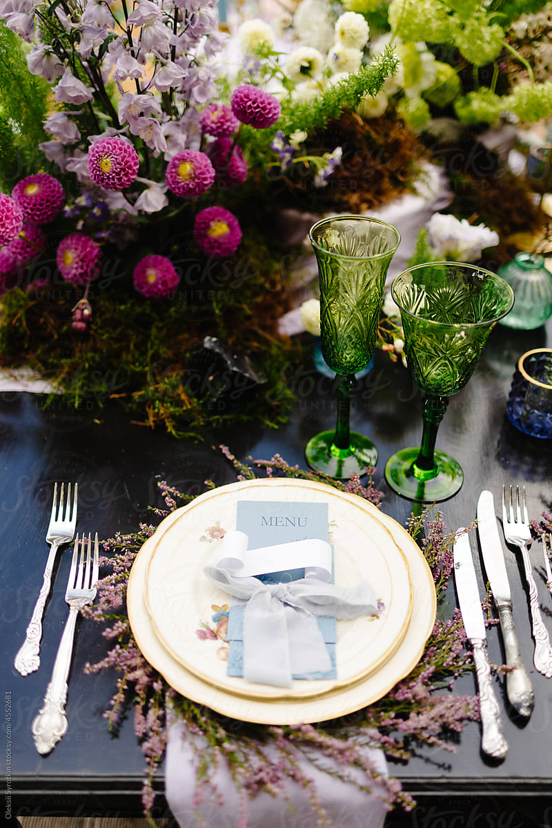 Tabletop adorned with flowers
