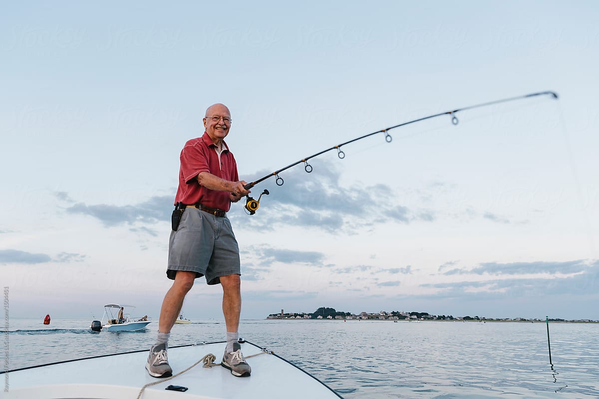 Portrait of Senior Citizen Fishing