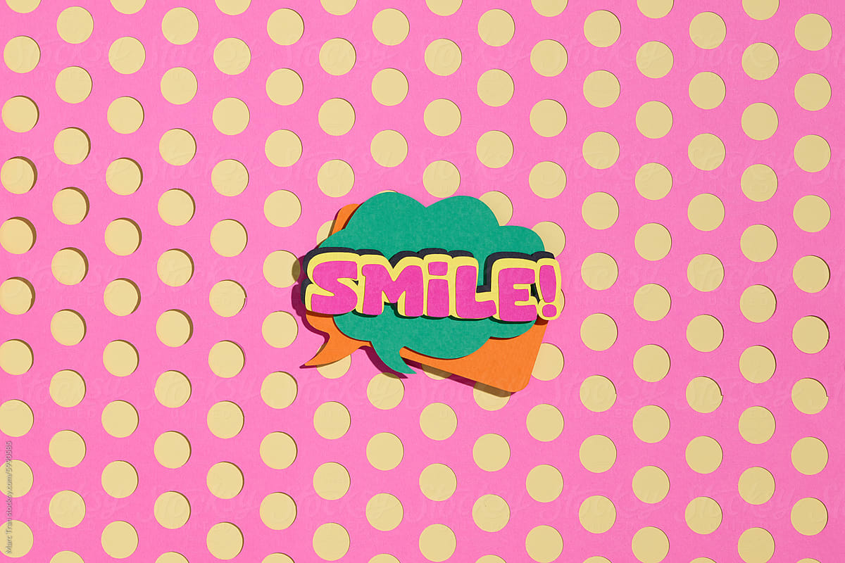 SMILE! Wording sound effect set design for comic background