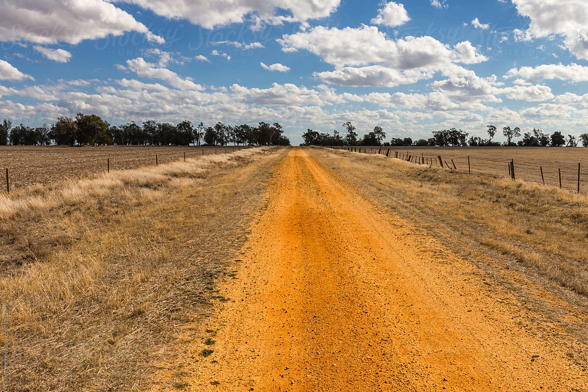 empty red dirt road in country Victoria, Australia