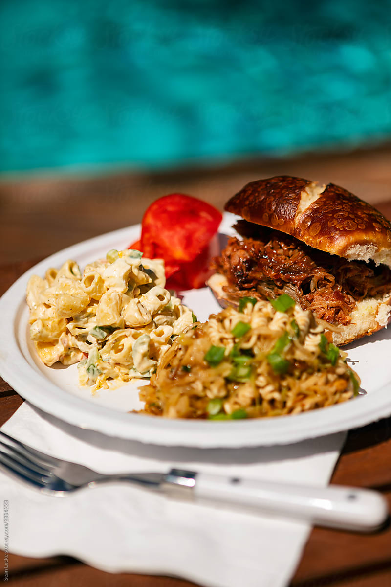 Summer Picnic Plate WIth Pulled Pork