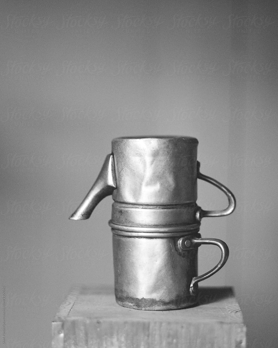 An old Italian geyser coffee machine