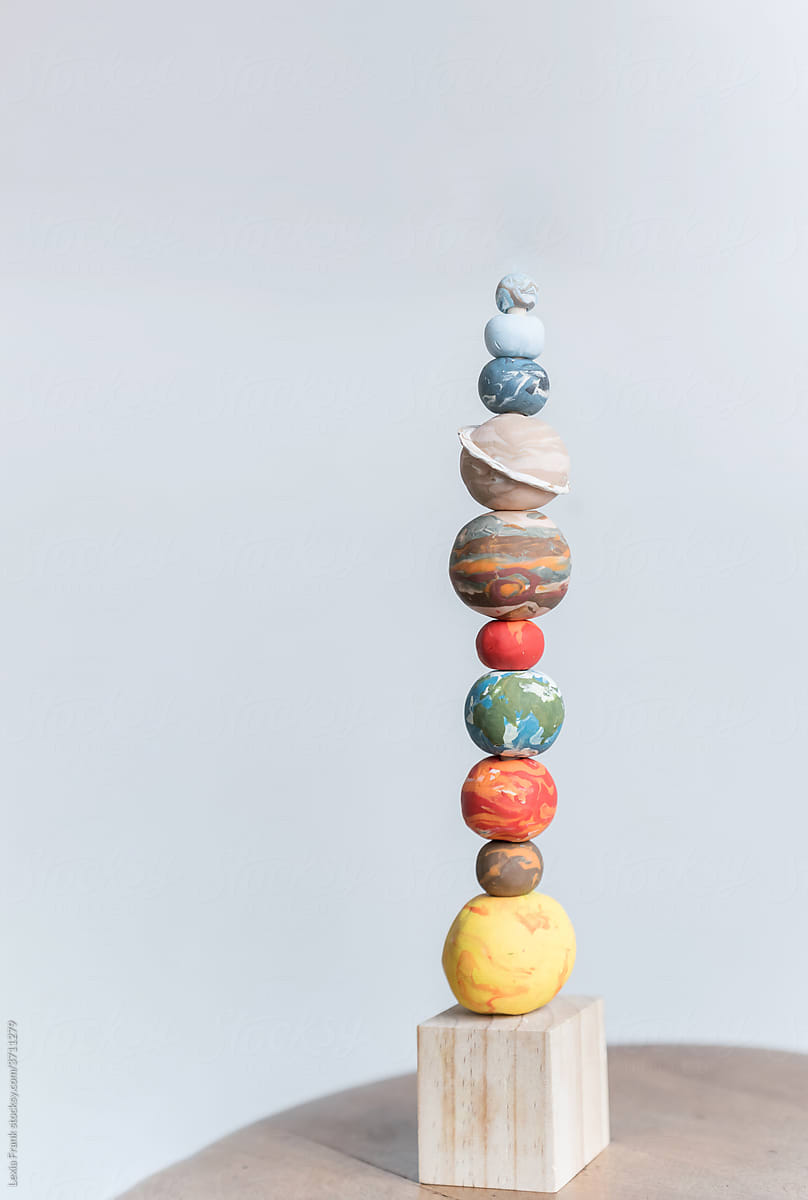 space planet stacking toy (with pluto and vertical)
