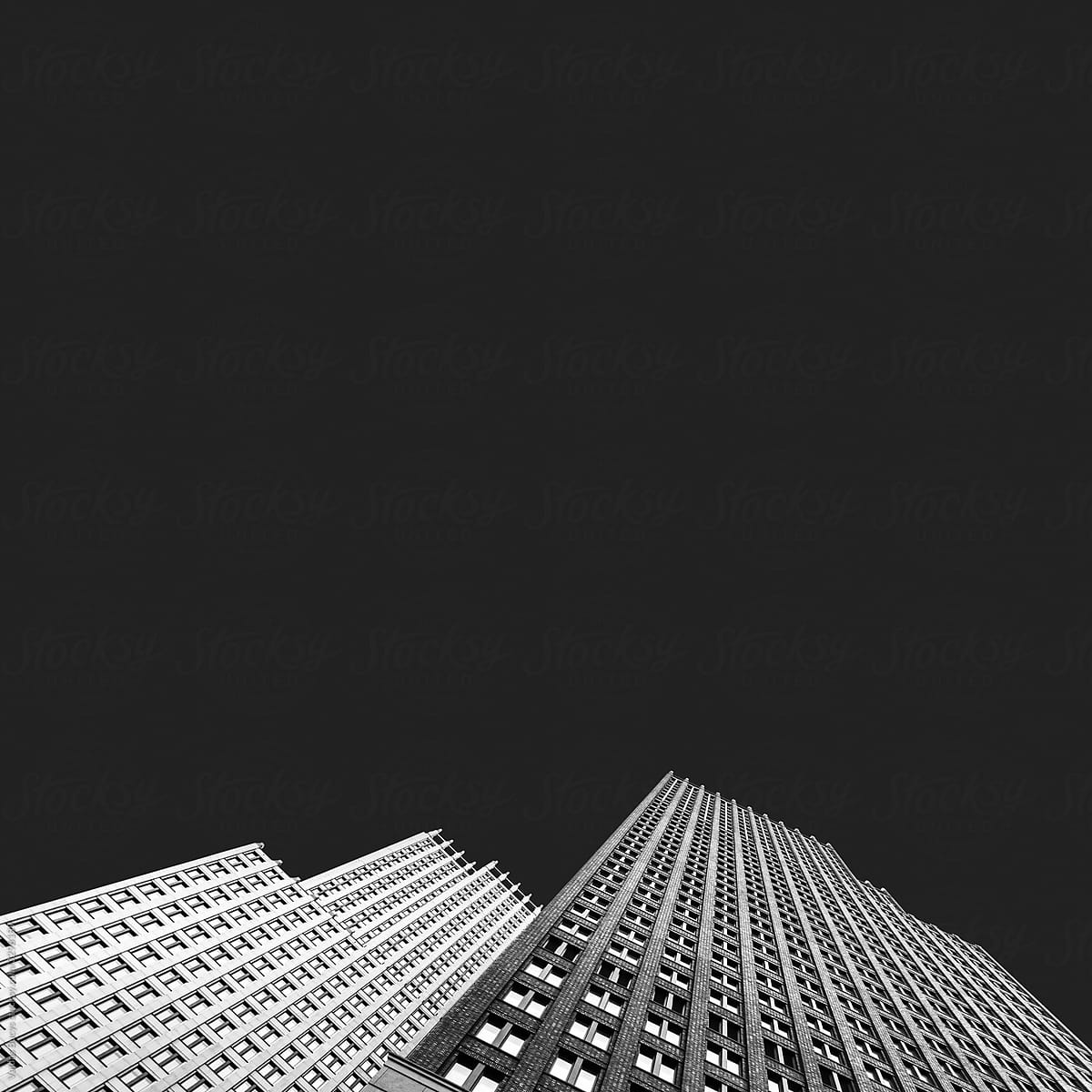 Minimalism architecture with modern skyscrapers