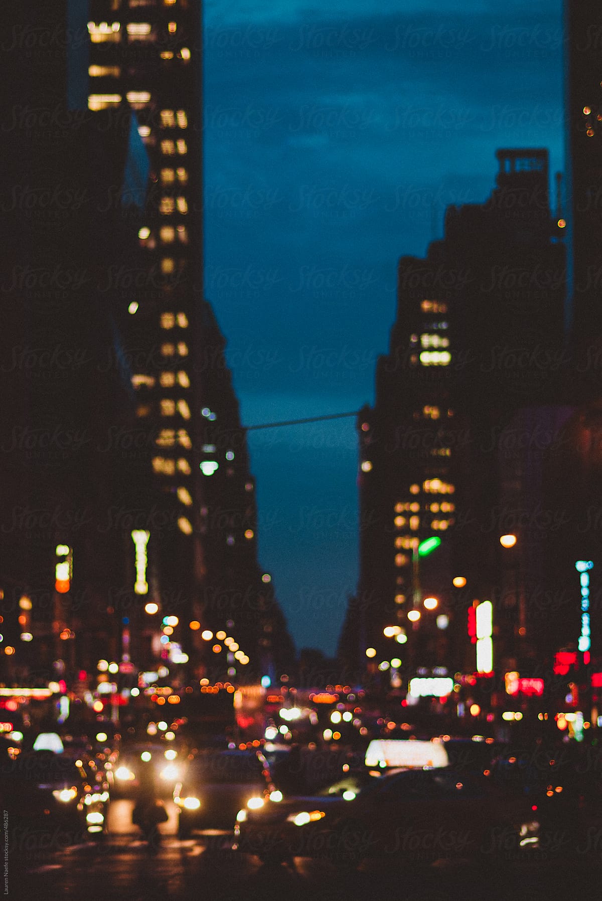 New York City street at night