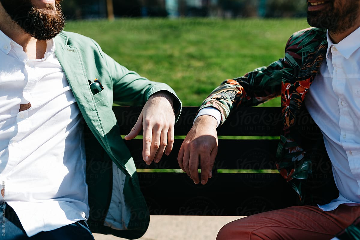 Crop Of Bearded Gays On Bench Del Colaborador De Stocksy Guille Faingold Stocksy