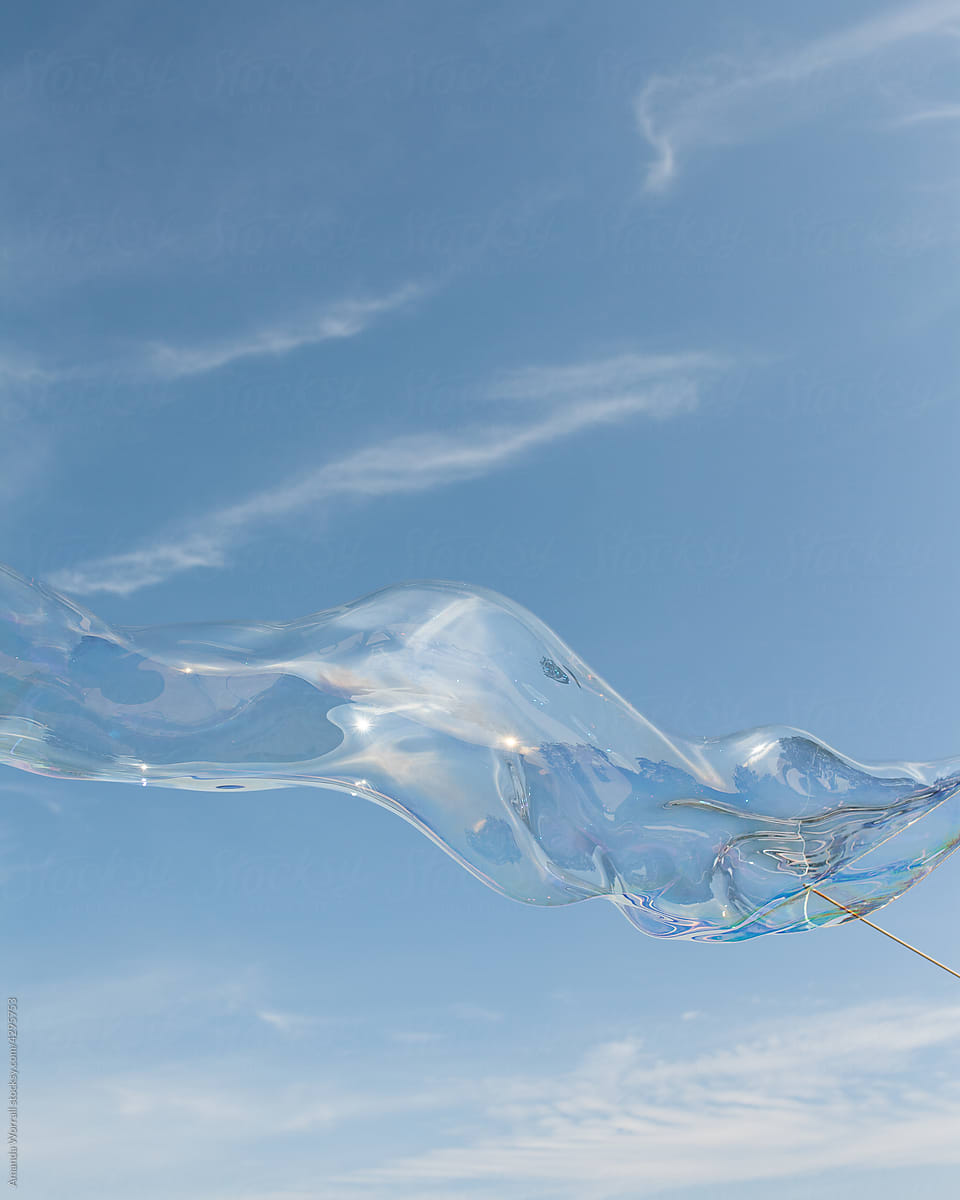 Giant bubble against blue sky