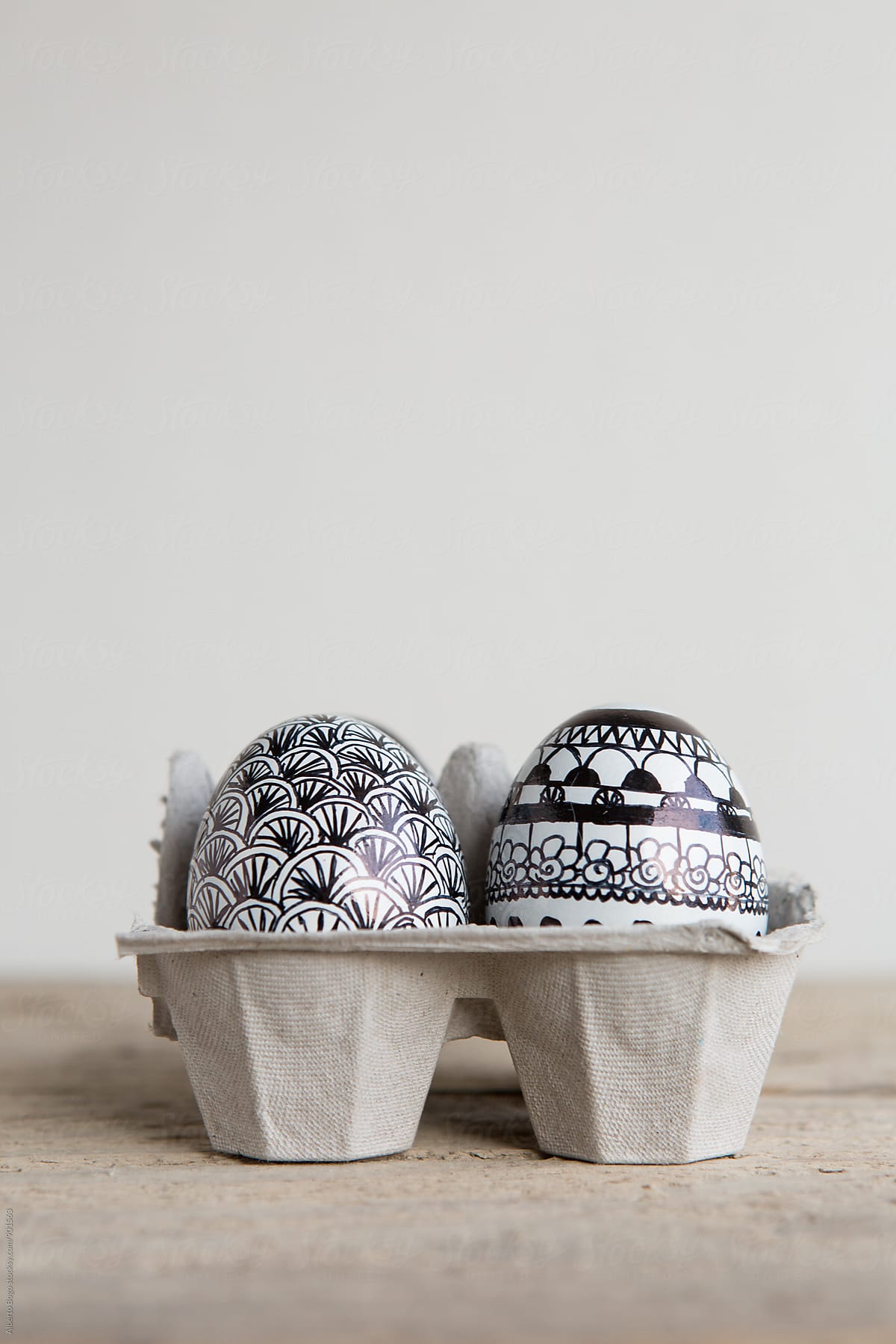 Easter eggs with handmade decoration